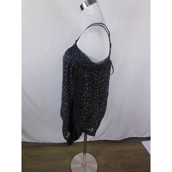 Jessica Simpson XL Black Print Smocked Cami Strappy Back - Picture 3 of 11